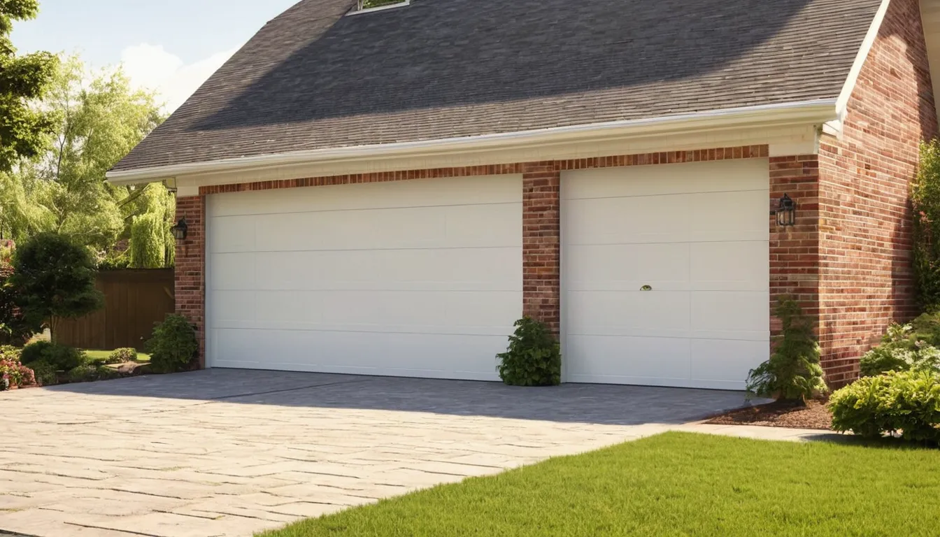 Local provider installing a new garage door on a brick ranch home in the Hunters Creek Village area